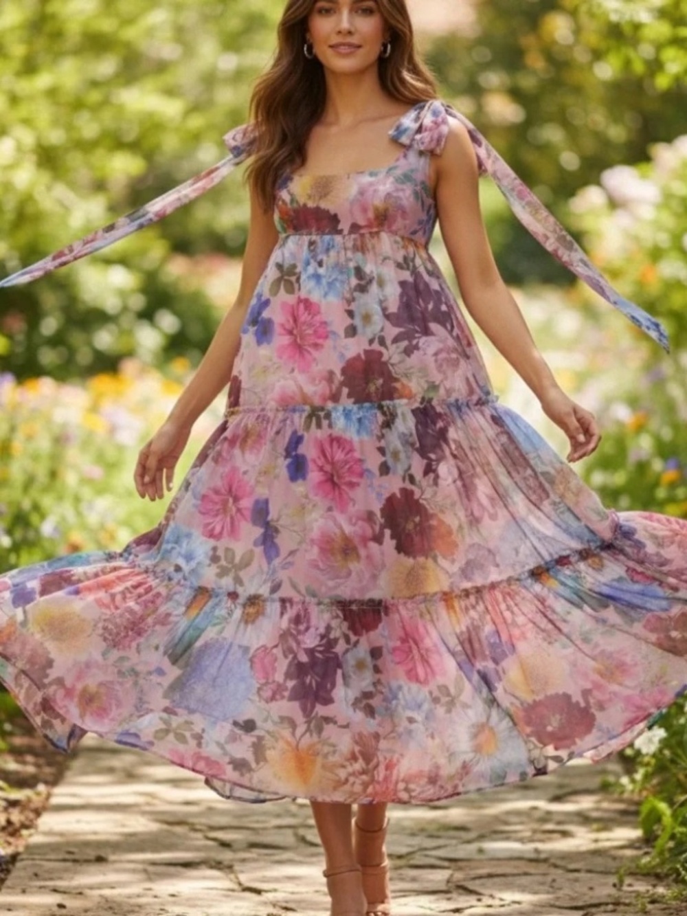 Pink floral gown